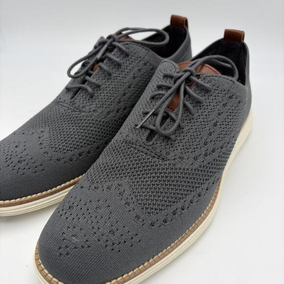 New Cole Haan GrandPro Stitchlite Wingtip Oxford Shoes Men's 9.5M Grey/Tan - Picture 1 of 11